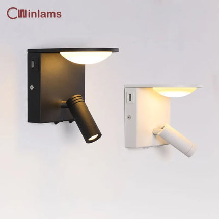 Applique murale rotative avec éclairage nocturne et port USB intégré — LZ4X9T2