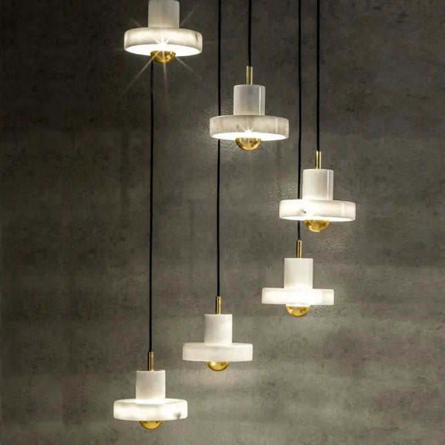 Suspension nordique en marbre et cuivre au design moderne — LZ4X9T