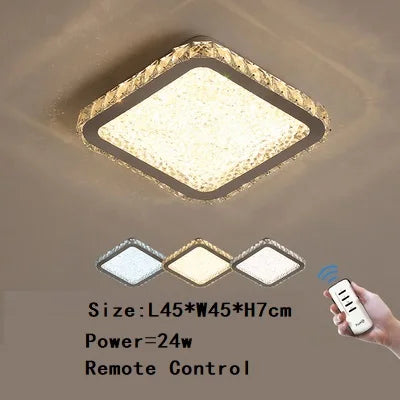 Plafonnier LED rond en cristal K9 au design nordique chaleureux — LZ4X9T
