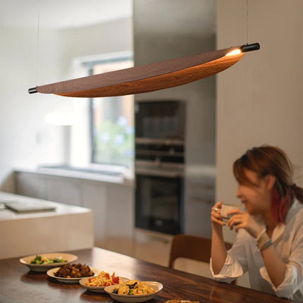 Lustre japonais rétro à motifs feuilles pour salle à manger — LZ4X9T2