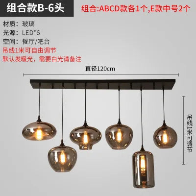 Lustre suspension en verre style nordique pour restaurant et café — LZ4X9T