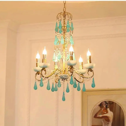 Lustre suspension art déco en cristal et verre goutte d'eau — LZ4X9M