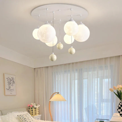 Lustre suspension 3D LED boule ronde lune intérieure — LZ4X9P