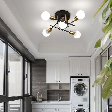 Plafonnier nordique multi-têtes style haricot magique pour salon et chambre — LZ4X9Q