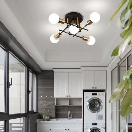 Plafonnier nordique à branches multi-têtes design moderne — LZ4X9T