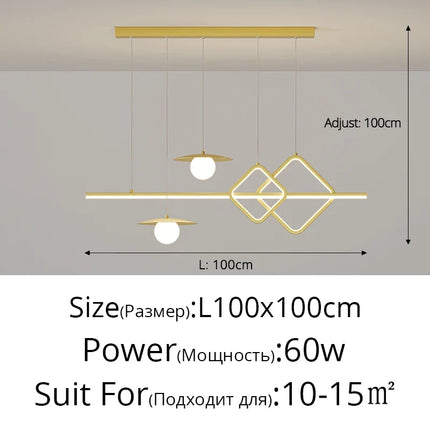 Lustre suspension nordique géométrique pour restaurants et bars — LZ4X9T2