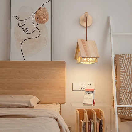 Lustre LED en bois massif pour chambre d'enfant style minimaliste — LZ4X9J