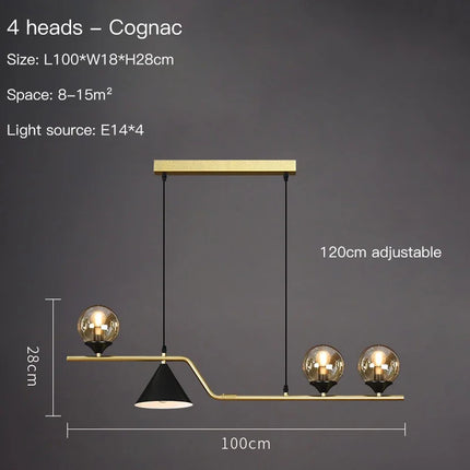 Lustre suspension en verre pour îlot de cuisine style nordique — LZ4X9P