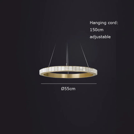 Suspension ronde en marbre et acier inoxydable élégant — LZ4X9P