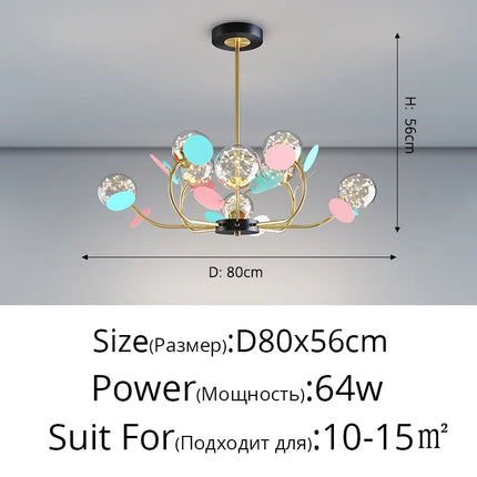 Lustre LED moderne nordique effet étoilé macaron créatif — LZ4X9J