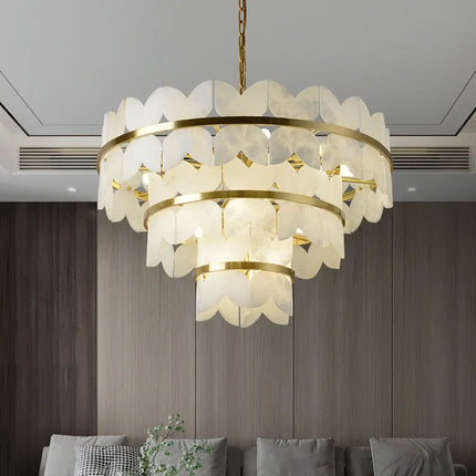 Suspension minimaliste en marbre naturel et cuivre design — LZ4X9Q
