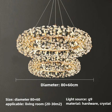 Lustre moderne en cristal forme pissenlit créatif et atmosphérique — LZ4X9Q2M