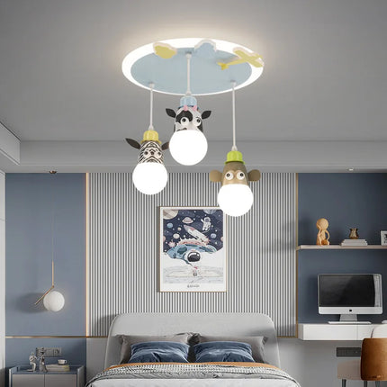 Lustre enfant animalier avec veilleuse nuage intégrée — LZ4D9XQ