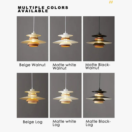 Lustre suspension LED design danois en noyer rétro — LZ4P9XJ