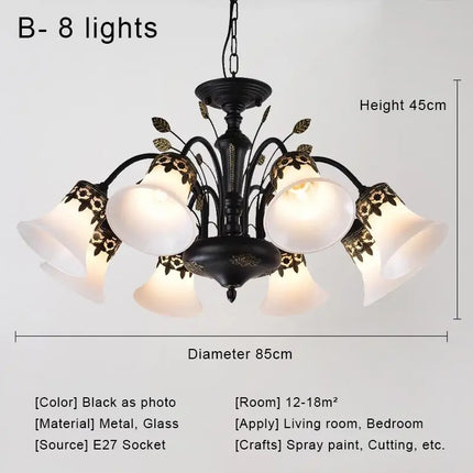 Lustre LED vintage en verre pour intérieur rétro — LZ4X9P2