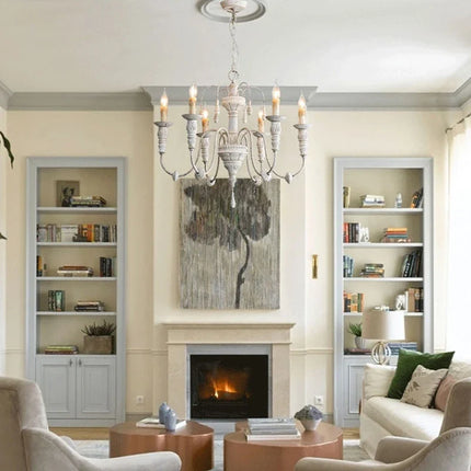 Lustre en bois massif pour éclairage et décoration intérieure — LZ4X9J