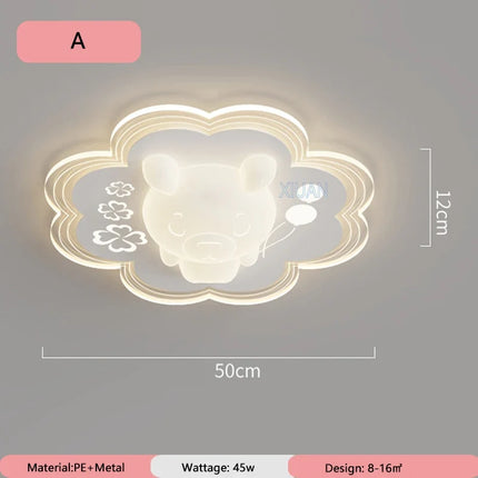 Plafonnier enfant décor fraise et trèfle style dessin animé — LZ4Q9X7
