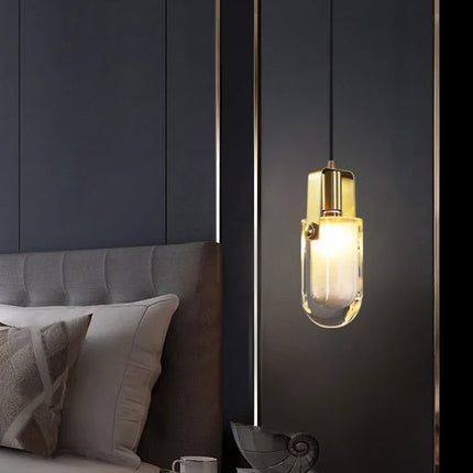 Lustre en cristal et cuivre au design nordique pour intérieur élégant — LZ4X9T2