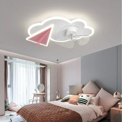 Plafonnier ventilateur avion avec lumière et télécommande pour enfants — LZ4X9T