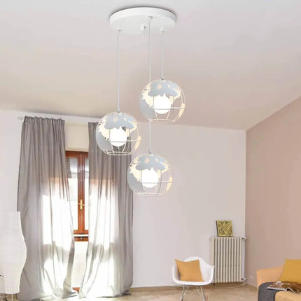 Suspension métal avec abat-jour globe style industriel moderne — LZ4X9T