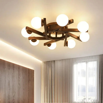 Lustre en bois au design nordique lumineux pour intérieur — LZ4P9XJ