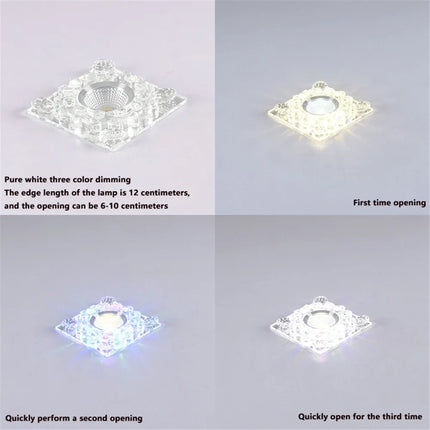 Plafonnier LED carré en cristal RGB pour décoration intérieure — LZ4X9T