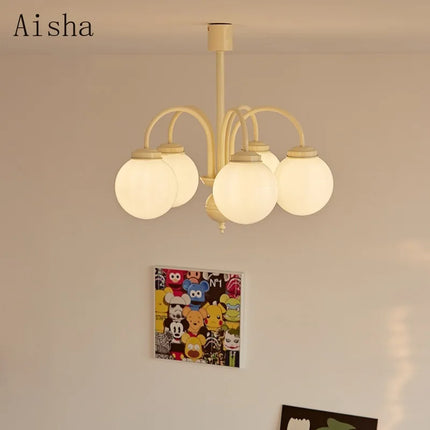 Lustre boule rétro en verre décoratif à 4, 5 ou 6 têtes — LZ4G7X