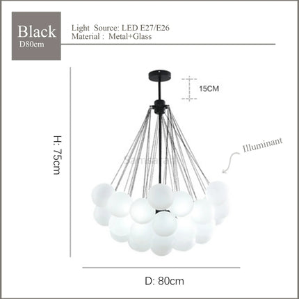 Suspension en verre au style nordique pour décoration intérieure élégante — LZ4X9T2