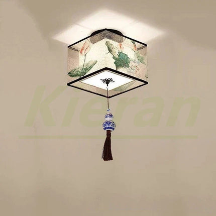 Plafonnier LED moderne motif lotus et oiseau pour hôtel et KTV — LZ4X9T