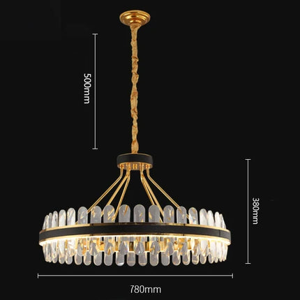 Suspension en cristal et cuir pour éclairage moderne et créatif — LZ4X9P