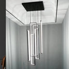 6 lumières (L200cm) / Noir / Blanc chaud