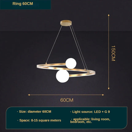 Lustre suspension LED anneau simple style nordique intérieur — LZ4D7X9