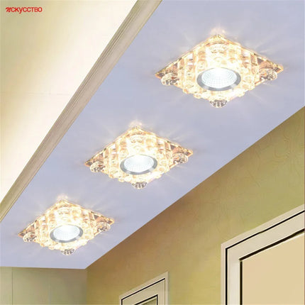 Plafonnier LED carré en cristal RGB pour décoration intérieure — LZ4X9T
