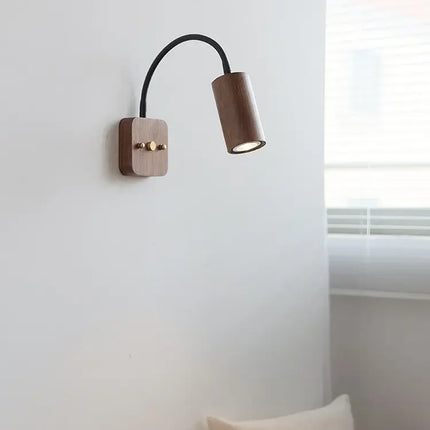 applique murale rétro en bois créative et rotative pour intérieur