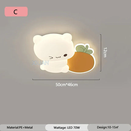Plafonnier LED enfant motif ours et fruits cartoon — LZ4X9JQ