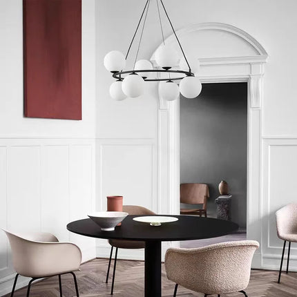 Suspension en verre blanc au design nordique pour intérieur décoratif — LZ4M9X