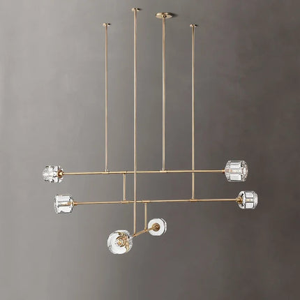 Lustre américain moderne en cristal et cuivre — LZ4X9QJ2