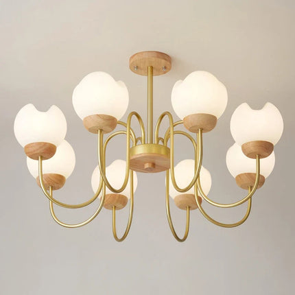 Lustre suspension nordique en bois massif pour intérieur élégant — LZ4P9XQ