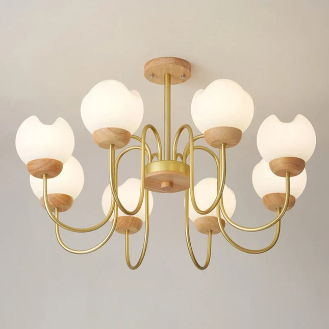Lustre suspension nordique en bois massif pour intérieur élégant — LZ4P9XQ