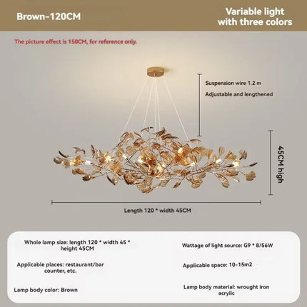 Lustre nordique Artpad avec feuilles en acrylique pour intérieur — LZ4X9M