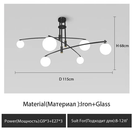 Lustre suspension en verre style nordique pour intérieur — LZ4XJ9