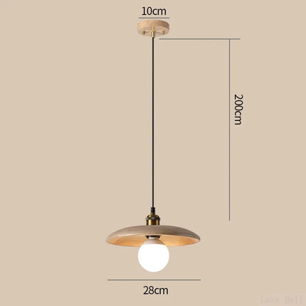 Suspension lampe soucoupe volante en bois E27 pour salle à manger et salon — LZ3F9X