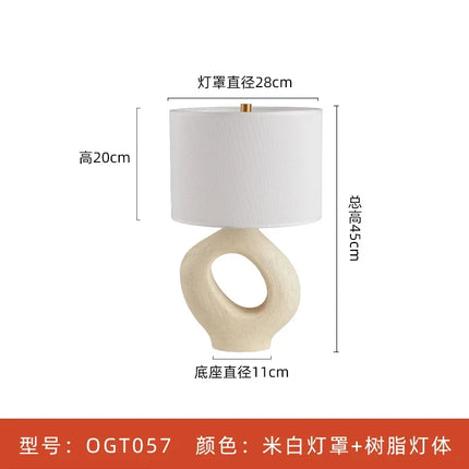 Lampe de bureau design moderne en résine wabi-sabi décorative — LZ4X9T