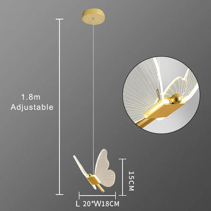Lustre suspension papillon en acrylique pour décoration maison — LZ4X7P