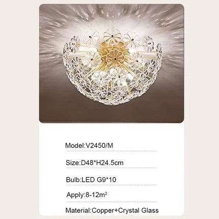 Plafonnier en verre cristal au design nordique pour intérieur moderne — LZ4X9P2Q