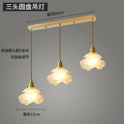 Suspension rétro en laiton et verre à pétales décoratives — LZ4X9J