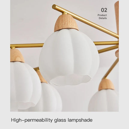 Lustre en bois crème pour décoration moderne et contemporaine — LZ4X9T