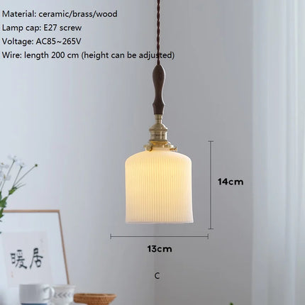 Suspension LED en céramique japonaise pour cuisine et restaurant — LZ4T9XQ