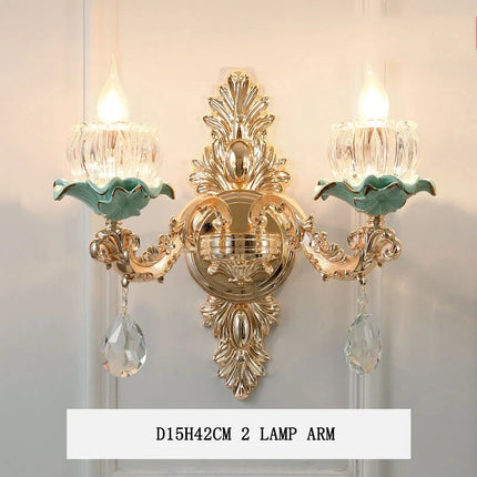 Lustre suspension style européen rétro en cristal et céramique — LZ4D9XQ