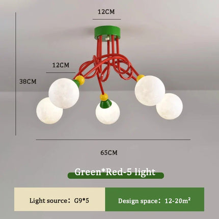 Lustre coloré style nordique pour chambre d'enfant moderne — LZ4X9T